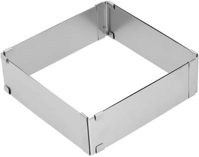 Dailygoods- Cakevorm Verstelbaar - Bakvorm Rechthoek - Bakframe Roestvrij Staal - Mousse/Tiramisu - Grootte 16-28 cm