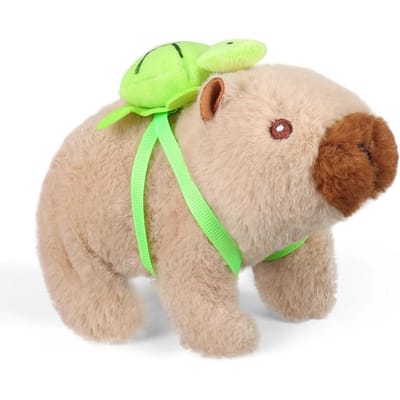 1 Stuks Pluche Elektrische Capybara Rug Schildpad Simulatie Elektronisch Huisdier Lopend Geluid Bewegende Mond Huisdier Speelgoed Voor Kerstmis Verjaardagscadeau