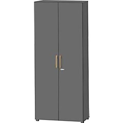 Kast Start Off Wood, van hout, 4 OH, afsluitbaar, onderstel met glijpootjes, B 800 x D 420 X H 2196 mm, grafiet