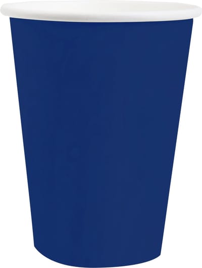 Santex feest/verjaardag bekertjes - 10x stuks - karton - kobalt blauw - 270 ml