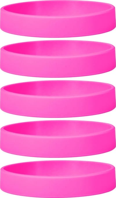Dinilu - 30 x Siliconen Armbanden Roze - voor Volwassenen