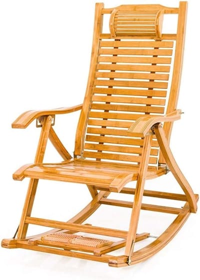 Opvouwbare Loungestoel - Bamboe Relaxfauteuil - Buiten Ontspannen - 5 Standen Verstelbaar - 48 cm Breed - Natuurlijk Bamboe