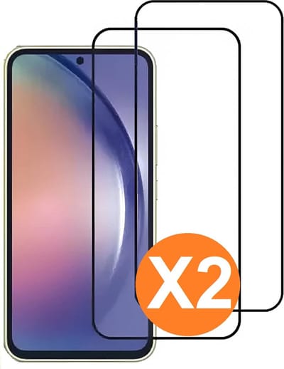 Full Cover Screenprotector geschikt voor Samsung Galaxy A55 5G Zwart 2pack | Volledige Beschermglas Tempered Glass | Samsung Galaxy A55 5G Screenprotector