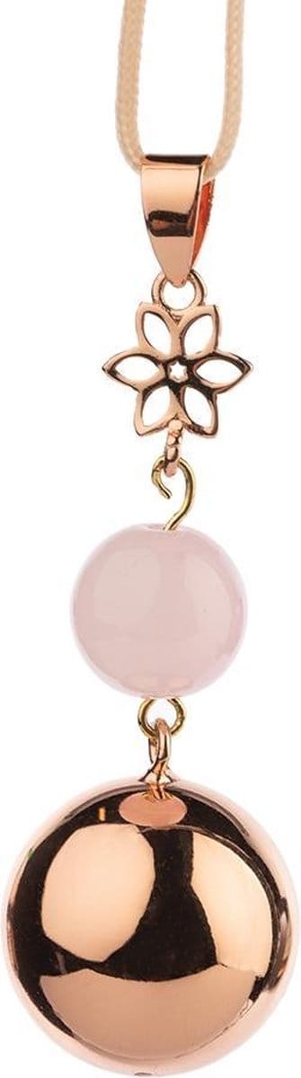 Babylonia - Bola Zwangerschapsjuweel Met Belletje - One Size - Met Koordje - Rose gold pearl flower