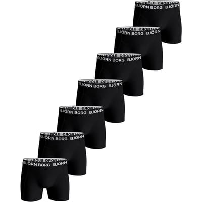 Björn Borg Cotton Stretch Boxershort Heren Zwart - 7 stuks - Heren onderbroeken - Boxer - Maat S