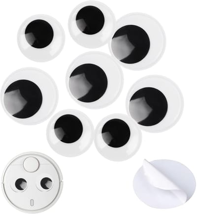 8 stuks wiebelogen, zelfklevend, groot 4 cm/5 cm, ronde, grote kunststof wiebelogen om te knutselen, voor doe-het-zelf decoraties (1,5 inch 2 inch)