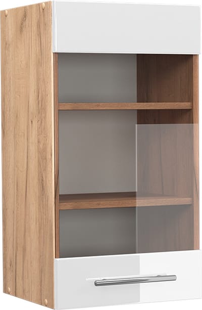 Vicco Fame-Line Glazen keukenkast – 40 cm Wit Hoogglans