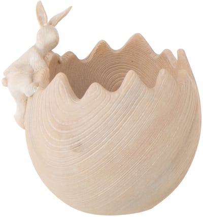 J-Line sierschaal Konijn - polyresin - beige - 2 stuks