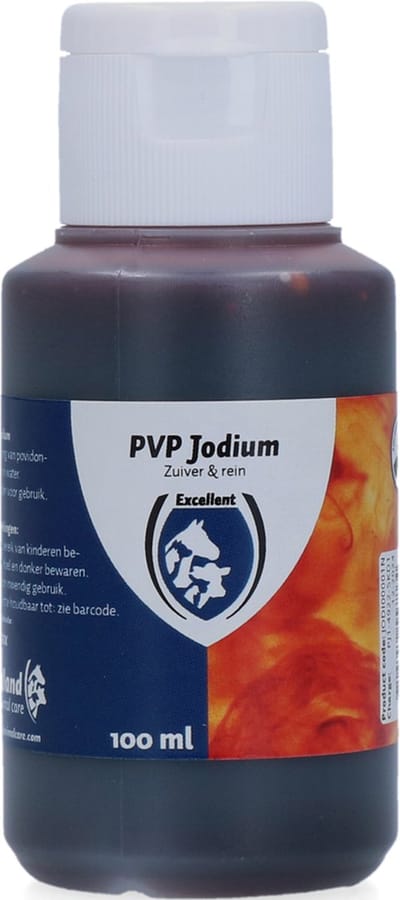 Excellent Jodium 100ml – 10% PVP Jodium – Uitsluitend voor dieren – Reinigt huid en vacht – Huidvriendelijk en prikt niet – Klepsluiting