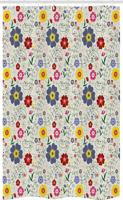 ABAKUHAUS Douchgordijn – Bloemen en Vlinders – 120x180 cm – Polyester