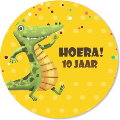 Muismat rond 20x20 cm - Mousepad Jubileum - Krokodil - Kinderen - Ronde muismatten