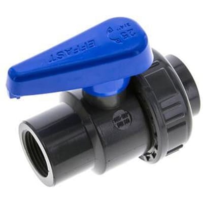 PVC 2-weg Kogelkraan Enkele Wartel Rp 3/4'' EPDM