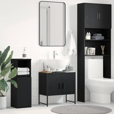 vidaXL Badkamertenk te kast Zwart Eiken 60 x 30 x 60 cm Bewerkt hout