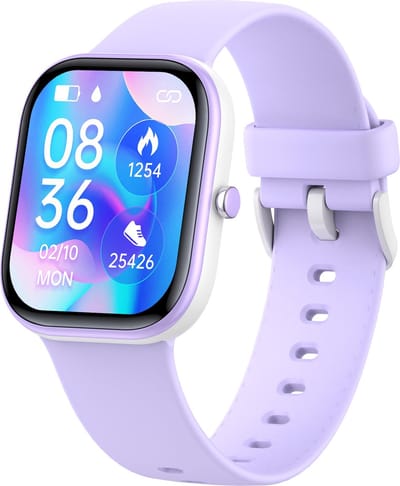 Smartwatch Kinderen - Hartslag - Stappen - 20 Alarmen - Paars