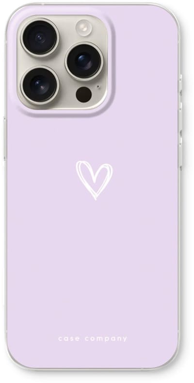 Case Company® - Hoesje geschikt voor iPhone 16 Pro hoesje - Klein hartje paars - Soft Cover Telefoonhoesje - Bescherming aan alle Kanten en Schermrand