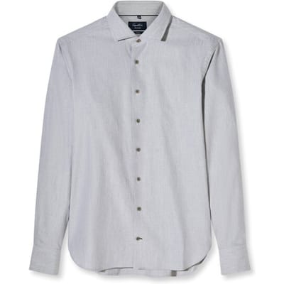 OLYMP Signature Casual Overhemd, Tailored Fit, Kent, Lichtgrijs