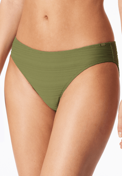Bikinibroekje met strepen, olijfgroen - aquablauw 36