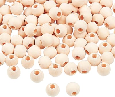 500 Stuks Natuurlijke Houten Kralen 12 mm - Ronde Ongelakte Kralen voor Macramé, Slinger, Decoratie, en Sieraden Maken