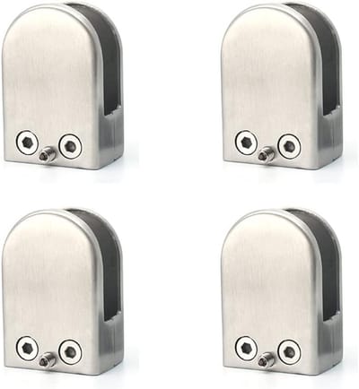 Roestvrijstalen glazen klem voor onzichtbare montage - vismond ontwerp
