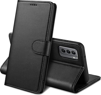 Hoesje Portemonnee voor Samsung Galaxy S21 Plus Zwarte portemonnee met magnetische klep en kaartopslag