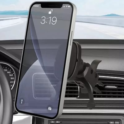 Magnetische 360° Smartphonehouder Auto voor Air Frame Ventilatierooster - Zwart