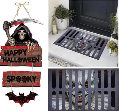 Solacis Halloween Decoratie - Deurmat - Halloween versiering - Decoratie buiten - Horror - Eng - Must have voor halloween!