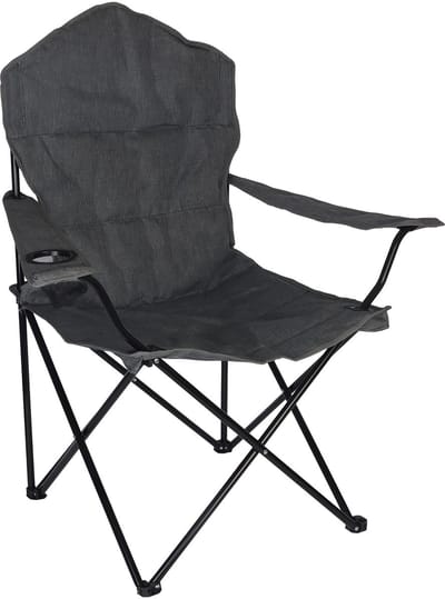 Campingstoel opvouwbaar - met bekerhouder en tas - grijs