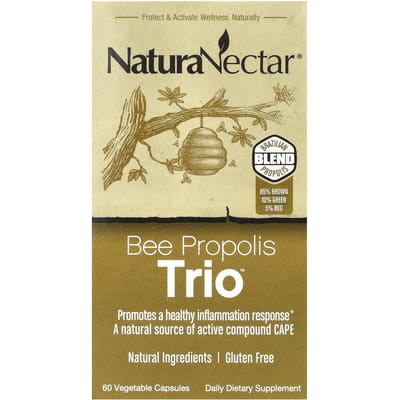 NaturaNectar, Bee Propolis Trio™, 60 Veggie Capsules