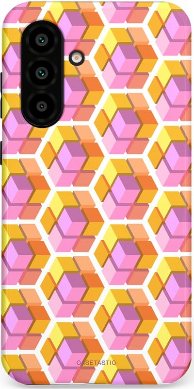 Casetastic Hoesje Geschikt voor Samsung A56 / A36 - Stijlvolle Beschermende Duo-layer Case - Pastel Hex Kunst