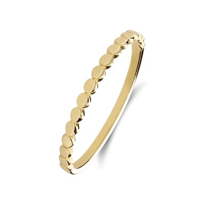 Lucardi Dames 14 karaat geelgouden ring met rondjes - Ring - 14 Karaat Goud - Goud - 15 / 47 mm