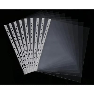 100 stuks 11 Gaten Transparant Plastic Geperforeerde Mappen A4 Documenthoezen Beschermer Kantoorbenodigdheden black