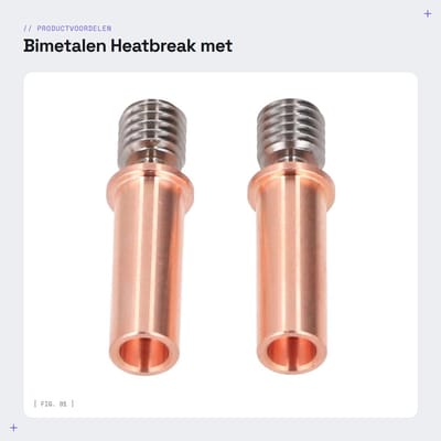 Dailygoods- Heatbreak bimetalen vervanging - M6 x 26 mm - Ti-legering/koper - 2 x warmtebreak - Temperatuurbestendigheid - Efficiënte warmteafvoer - Thermische Breuk