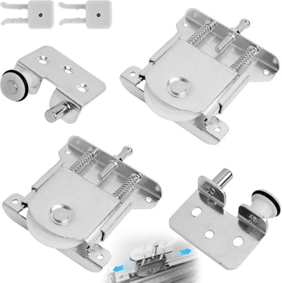 Dailygoods - Cosensi - Dailygoody - Castors voor schuifdeuren - Vervangingswielen - Hoogwaardige metalen constructie - Zilver - Voor meubels - Ideaal voor kasten en vit