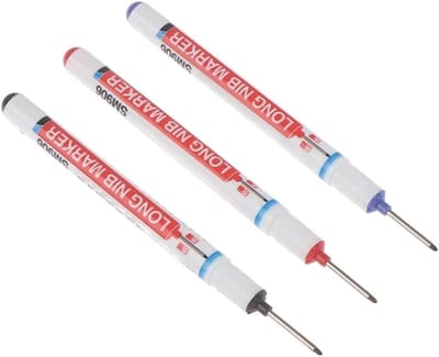 Markeerpen Lange Kop - Diep Gat Stift - Precisie Markeren - Waterdichte Oliebasis Inkt - 20mm Tip - Zwart