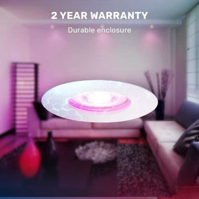 HOFTRONIC SMART Set van 3 Bari Smart inbouwspots - IP65 waterdicht - Wifi + Bluetooth - RGBWW - GU10 - Google Home, Amazon Alexa en Siri - Wit -