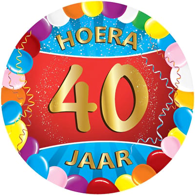Bierviltjes 40 jaar - 25x stuks - multicolor - verjaardag/feest - feestartikelen