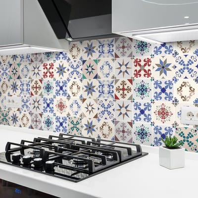Zelfklevende tegelmuurstickers voor keuken en badkamer - 24 Olivero Azulejo tegelstickers - 24 stickers 15x15cm