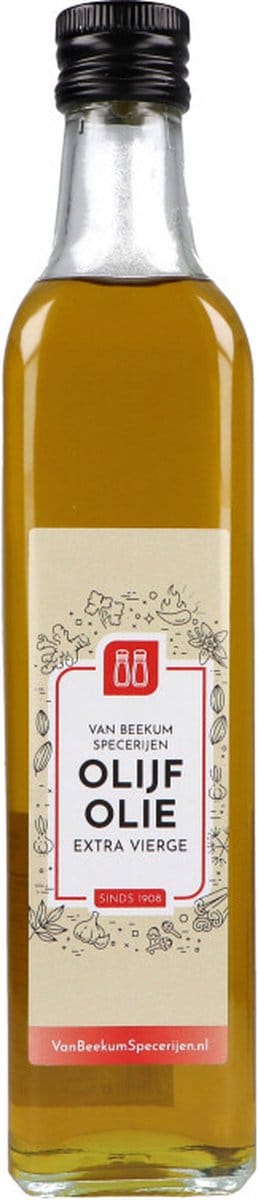Van Beekum Specerijen - Olijfolie Extra Vierge - Glazen Fles 500 ml