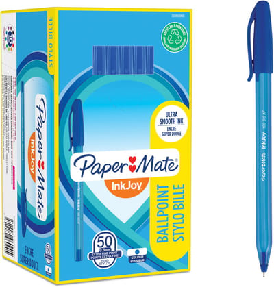 Paper Mate InkJoy 100ST balpennen | ultrafijne punt (0,5 mm) | blauw | 50 stuks