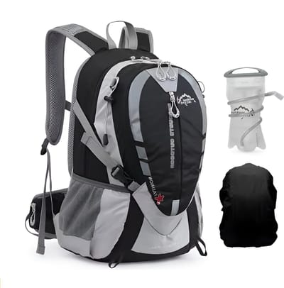 CarryQuest® - 25L Hydratatie Rugzak - Polyester Hiking Backpack met 2L Waterzak, Rugventilatie, Ergonomisch Draagcomfort & 45x30x19 cm - Zwart