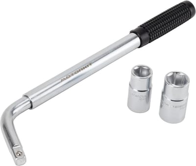 Telescopische Wielmoersleutel van Sterk Koolstofstaal met Adapters voor 17, 19, 21 en 23 mm