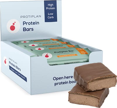 Protiplan - Yummy Protein Bar Chocolate Caramel - 12 repen - 12 x 45 g - Low carb - Eiwitrepen