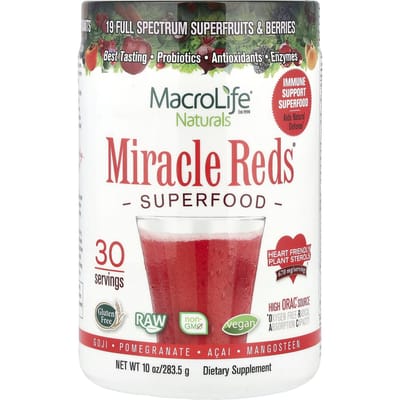 Macrolife Naturals, Miracle Reds, Superaliment, Goji-Grenade-Açaï-Mangoustan, 10 oz (283,5 g)