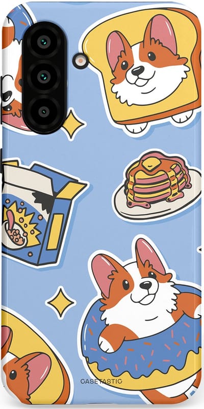 Casetastic Hoesje Geschikt voor Samsung A56 / A36 - Stijlvolle Beschermende Duo-layer Case - Hondenfeest Ontbijt