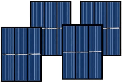 Zonnepaneel Set - Fotovoltaïsche Modules - Energie Opwekken - Direct Klaar Voor Gebruik - 4 Stuks - Zwart