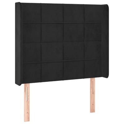 vidaXL - Hoofdbord - LED - 103x16x118/128 - cm - fluweel - zwart