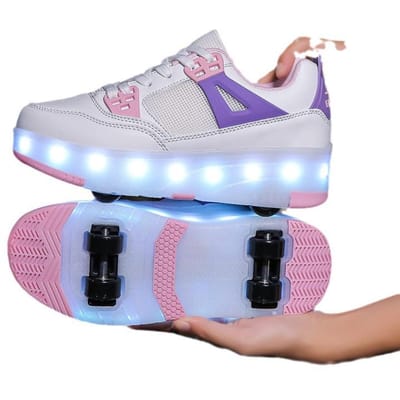 Chaussures Runaway, chaussures lumineuses à quatre roues, lumières LED, patins à roulettes pour enfants et adultes 40