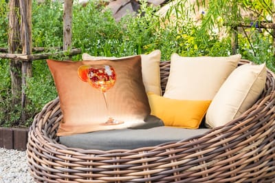 Buitenkussens - Tuin - Drank - Oranje - Glitter - Disco - 50x30 cm