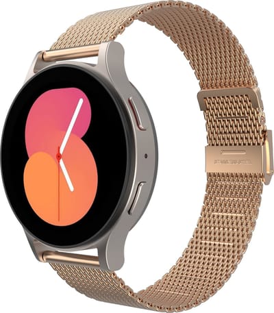 Cazy horlogebandje geschikt voor Samsung Galaxy Watch Bandje (Silksteel) - Smartwatchbandjes - Universeel bandje geschikt voor Samsung Galaxy Watch 7 / Watch 6 / Watch 5 / Watch 4 / Watch FE - Rose Goud