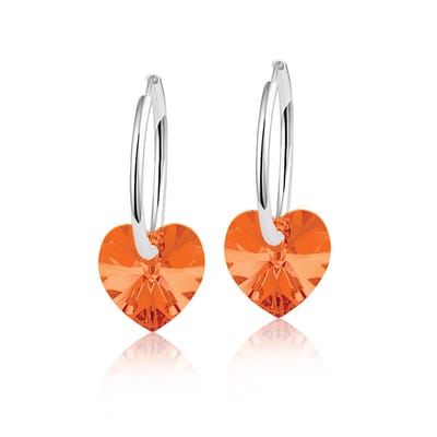 Montebello Oorbellen Claire HZ81 - Swarovski Hart - 925 Zilver Gerhod.- Ø10mm - 20mm